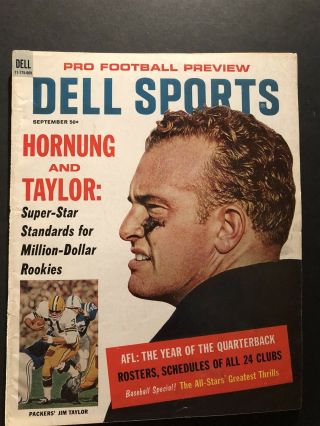 1966 Dell Sports Green Bay Packers Paul Hornung Jim Taylor Afl Nfl Preview N/lab