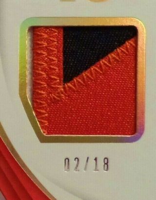 2018 Immaculate AJ GREEN Numbers Patch GAMEUSED 02/18 MADE Cincinnati Bengals 2