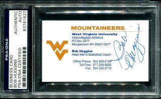 Hand Signed Business Card,  Bob Huggins Basketball Coach At West Virginia,  Ncaa
