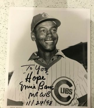Ernie Banks Signed 8x10 Photo Autographed Auto Chicago Cubs Hof