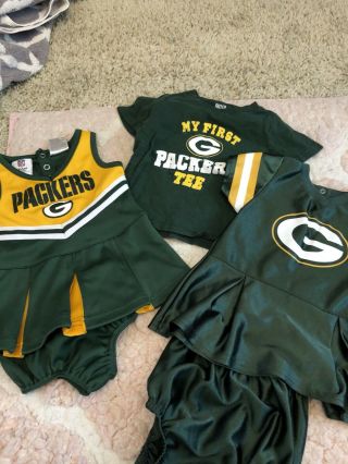Packers Cheerleader Baby Outfits 0 - 12 Months Dress Jumper Uniform Nfl Team Kids