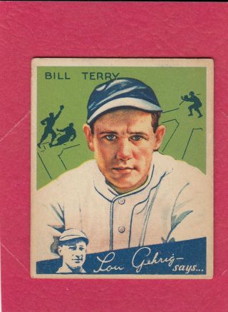 1934 World Wide Gum V354 Goudey Big League 53 Bill Terry