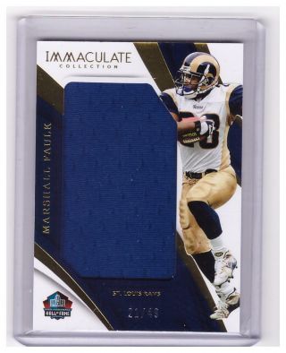 2018 Immaculate Marshall Faulk Game Jumbo Patch Jersey Card D /49