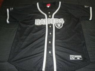 Vintage Nfl Oakland Los Angeles Raiders Black Baseball Jersey Xl