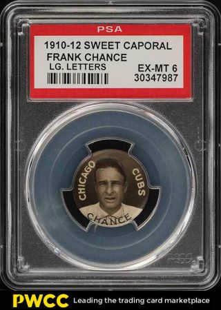 1910 P2 Sweet Caporal Pins Frank Chance Large Letters Psa 6 Exmt (pwcc)