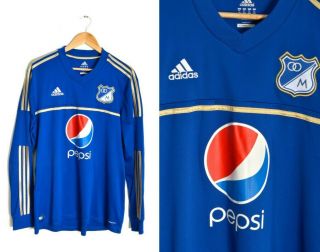 Adidas Millonarios Fc Jersey Xl Pepsi Colombia Climacool Bogota Soccer Blue Long