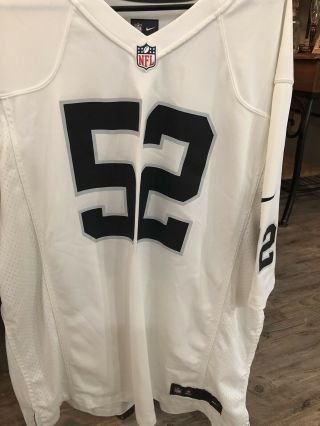Khalil Mack Oakland Raiders White Nike Nfl Football Jersey Size Xxl
