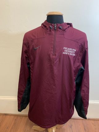 Nike Philadelphia University Men’s Soccer Size Xl Maroon 1/4 Zip Jacket Vented