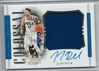 Jj Redick 2018 - 19 National Treasures Colossal Jersey Relic Auto 
