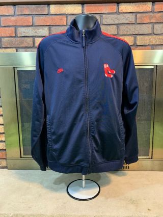 Vintage Team Nike Boston Red Sox Mlb Baseball Track Jacket Coat Mens Size Large