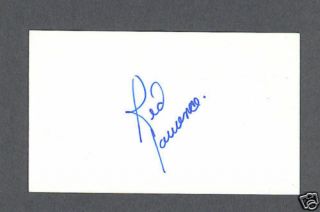 Don Laurence Signed Hockey Index Card
