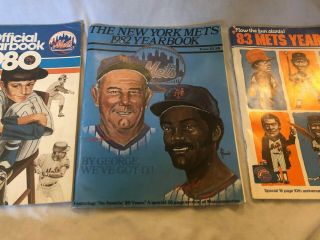 3 York Mets Official Yearbook Shea Stadium 1980 1982 1983 3