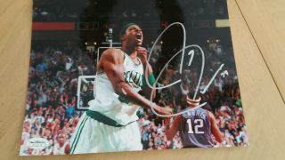 Signed Paul Pierce Boston Celtics Action 8 X 10 Photo Jsa