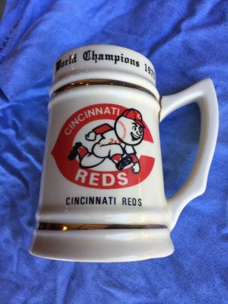 Vintage 1975 World Champions Cincinnati Reds Mug Stein Usa Made