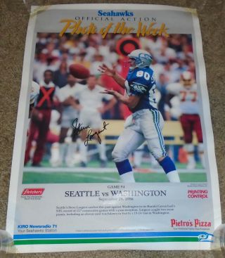 Vintage 1986 Seattle Seahawks Steve Largent Poster