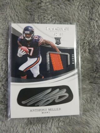 2018 Immaculate Anthony Miller Rpa Rc Rookie Patch Silver Ink Auto 92/99 2 Color