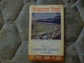 1962 Minnesota Twins Media Guide Yearbook Press Book Program Baseball Ad