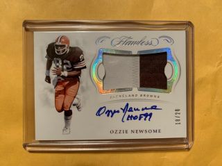 2018 Panini Flawless Pa - On Ozzie Newsome Browns 2clr Patch On Card Auto 18/20
