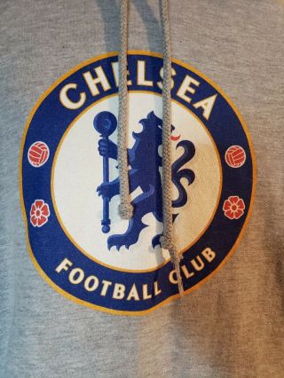 Chelsea Football Club Soccer Official Grey Hoodie Pullover Mens Size Large 2