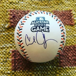 Carl Crawford Signed Autograph 2007 All Star Omlb Baseball Usa Tampa Bay Rays