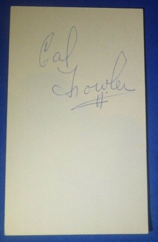 Cal Fowler Deceased 2013 Autograph Signed 3x5 Aba Carolina Cougars 1969 - 70