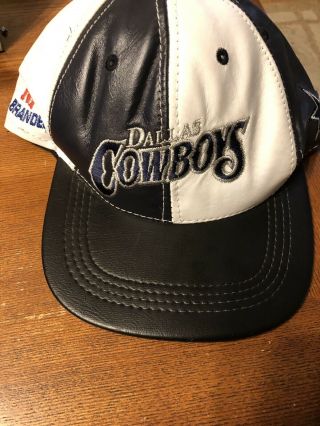 Vintage Dallas Cowboys Modern Leather Snapback Hat Cap Made In Usa Nfl