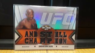 2010 Topps Ufc Triple Threads Anderson Silva Fighter Worn Relic Card Ed 14/36