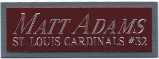 Matt Adams Sl Cardinals Nameplate For Autographed Signed Baseball Display Cube