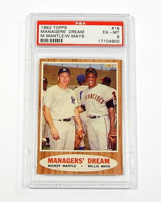 1962 Topps Mickey Mantle Willie Mays Managers 