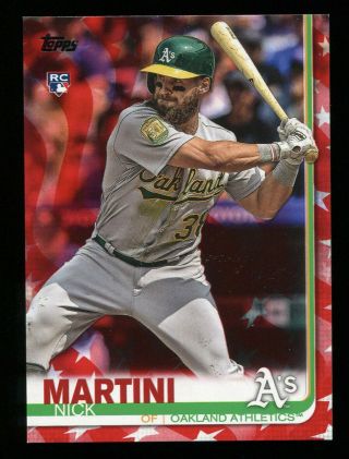 Nick Martini 2019 Topps Series 2 Independence Day /76 Parallel A 