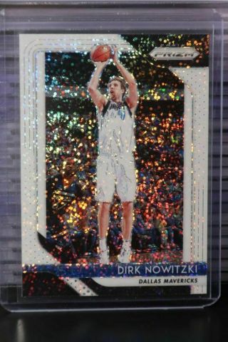 2018 - 19 Prizm Dirk Nowitzki White Sparkle Prizms Sp Mavericks Rw