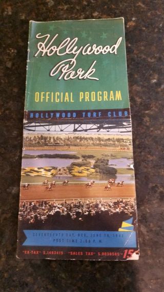 Vintage 1947 Hollywood Park Racing Form/program