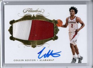 Collin Sexton Auto Jersey Logo Patch Rc /25 2018 - 19 Panini Flawless Gold Sp Cavs