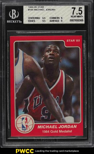 1984 - 85 Star Basketball Michael Jordan Rookie Rc 195 Bgs 7.  5 Nrmt,  (pwcc)