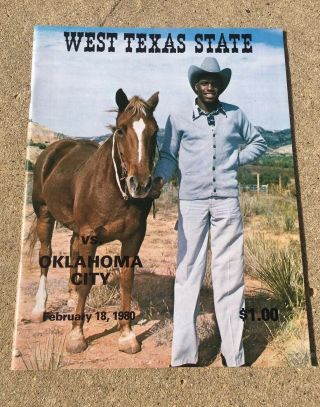 Vtg 1980 West Texas State Men’s Basketball Program Vs Okc Terry Adolph Wtamu