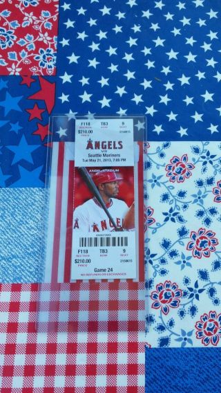 Mike Trout hit for the cycle ticket full game ticket Angels 5/21/13 3