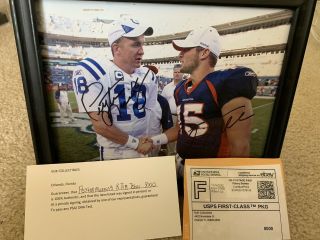 Peyton Manning And Tim Tebow 8x10 Signed Photo Authenticity Guaranteed