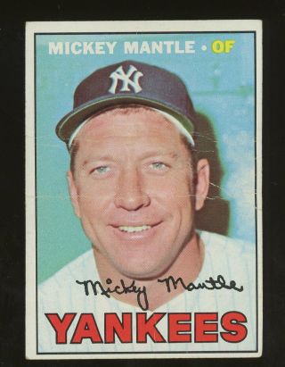 1967 Topps 150 Mickey Mantle York Yankees Hof