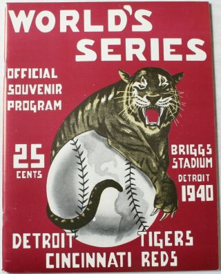 1940 World Series Opie Reprint Program Detroit Tigers Vs Cincinnati Reds