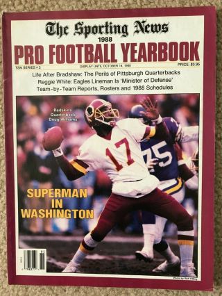 1988 The Sporting News Pro Football Yearbook - Doug Williams - Washington Redskins