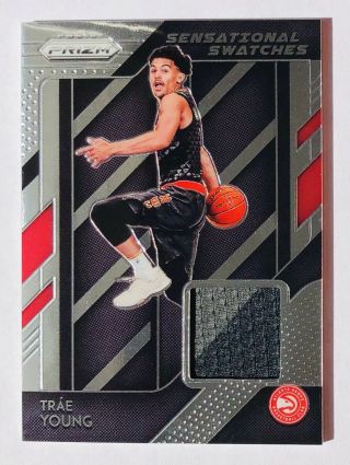 2018 - 19 Trae Young Jersey Relic Rc Sensational Swatches Panini Prizm Hawks (97)