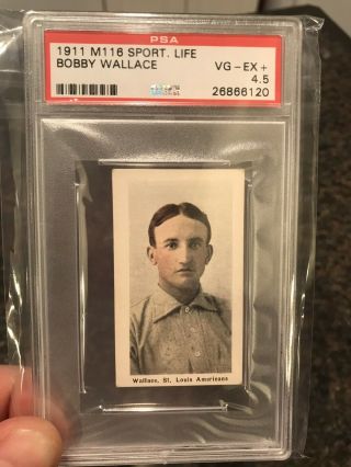 1910 - 11 M116 Sporting Life Bobby Wallace Psa 4.  5 Vg - Ex,