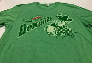 Nascar Dale Earnhardt Jr Mt.  Dew (dew Shine) Green 2 Sided T - Shirt Men 