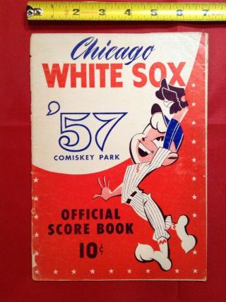 1957 Chicago White Sox Boston Red Sox Baseball Scorecard Program