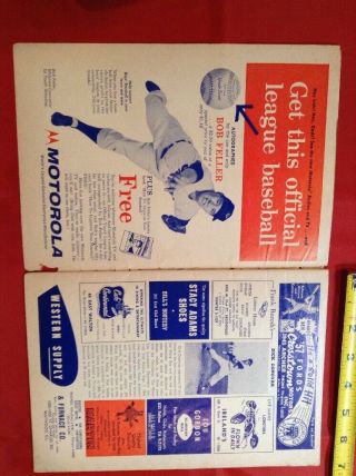 1957 Chicago White Sox Boston Red Sox Baseball Scorecard Program 4