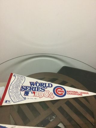Vintage Chicago Cubs 1984 National League Champions World Series Pennant Flag