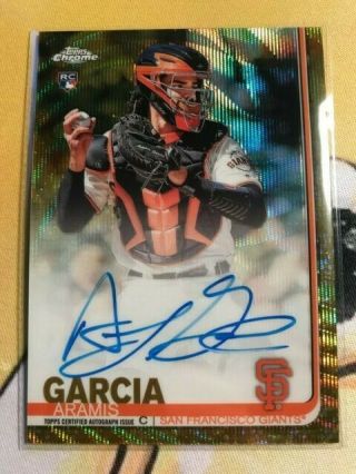 Aramis Garcia 2019 Topps Chrome Rookie Rc Gold Wave Refractor Auto /50