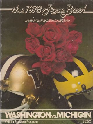 1978 Rose Bowl Game Program Washington Vs.  Michigan