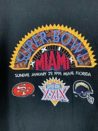 Vintage Embroidered 1995 Bowl T Shirt Adult Xl 49ers Chargers Nfl Miami