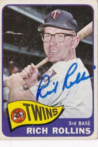 Rich Rollins Minnesota Twins 1965 Topps Autographed Baseball Card